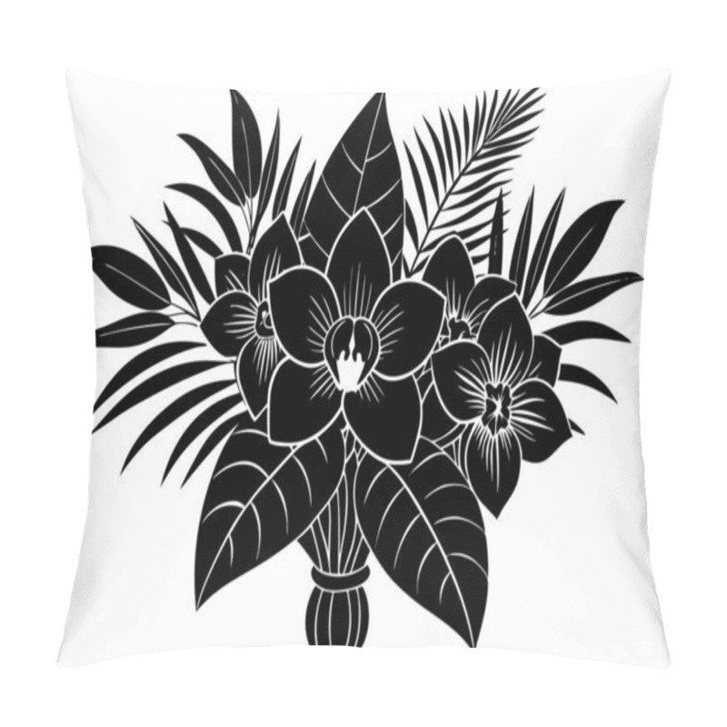 Personality  Vibrant Tropical Luxurious Flower Bouquet Vector Illustration Design Pillow Covers