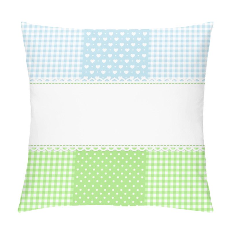 Personality  Lace Border On Fabric Checked Background Pillow Covers