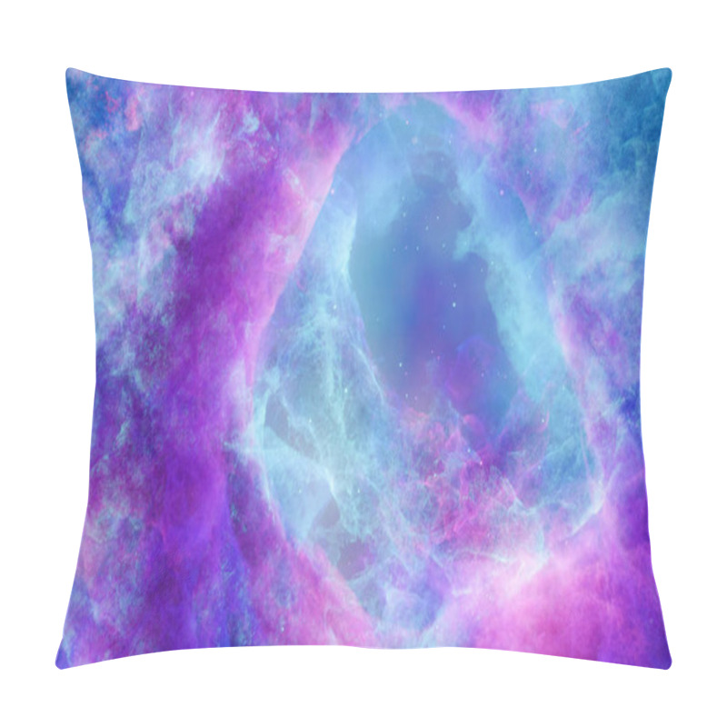 Personality  Aerosol Clouds, Space Haze Or Cosmic Rays, Pink, Pastel Blue, Space Sky With Many Stars. Travel In The Universe. 3D Rendering Pillow Covers