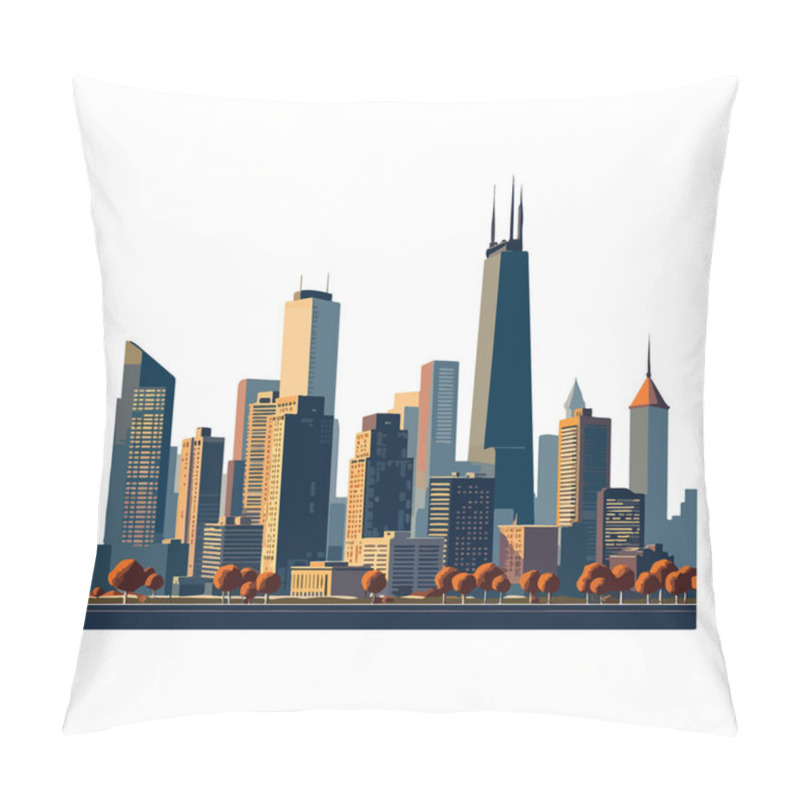 Personality  Urban City Skyline Modern Cityscape Vector Illustration Pillow Covers