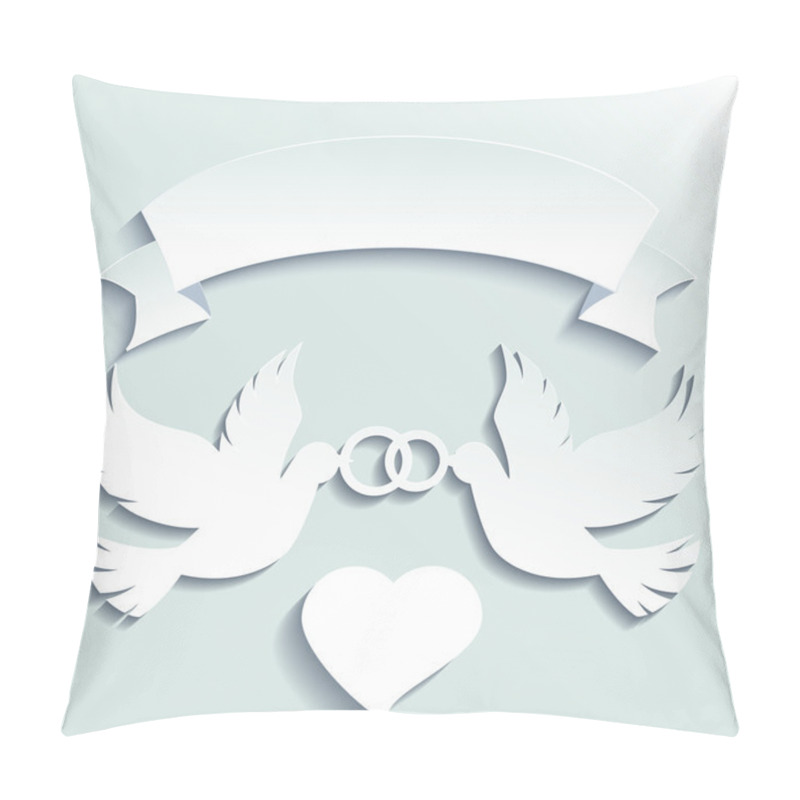 Personality  Doves Holding Wedding Rings Pillow Covers