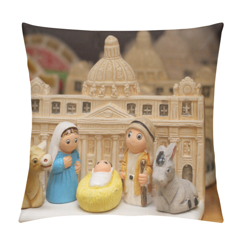 Personality  Nativity With St. Peter's Basilica In The Vatican Pillow Covers