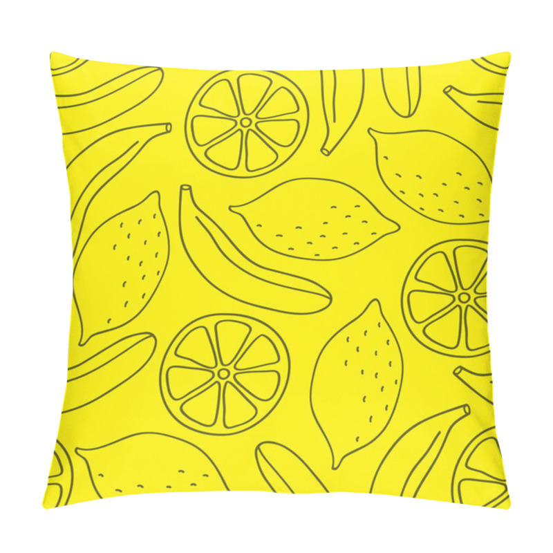 Personality  Seamless Pattern Of Bananas And Lemons. Pillow Covers