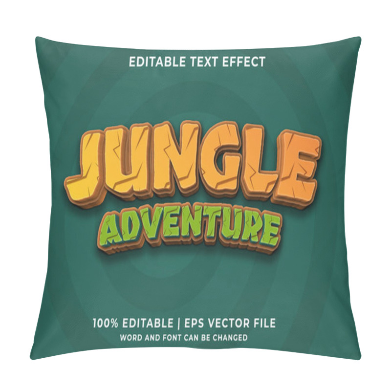 Personality  Editable Text Effect - Jungle Adventure Style Template Premium Vector Pillow Covers