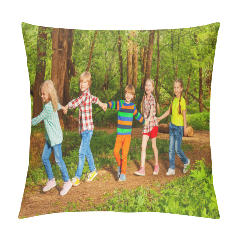 Personality  Kids Walking In Forest Holding Hands Pillow Covers