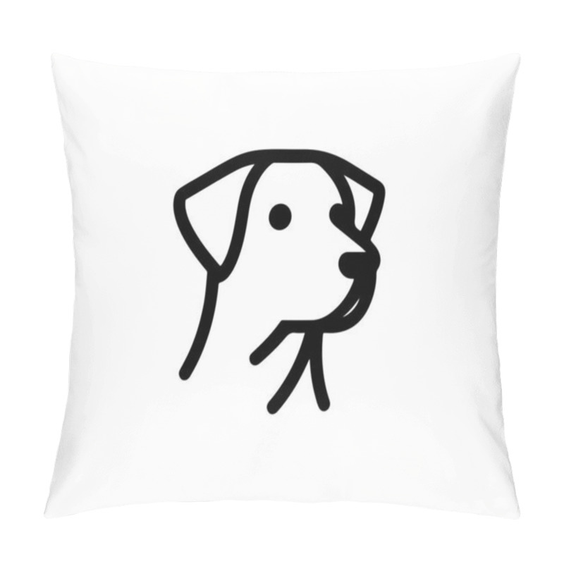 Personality  Minimalist Lines Outline The Dog Logo Design Icon Symbol Vector Illustration. Pillow Covers