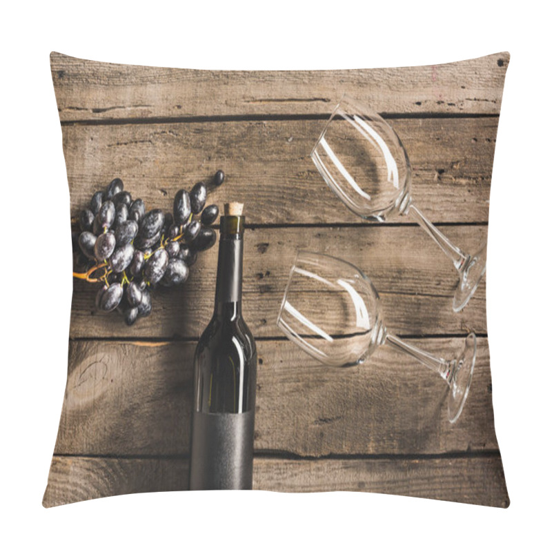 Personality  Red Wine With Wineglasses And Grapes  Pillow Covers