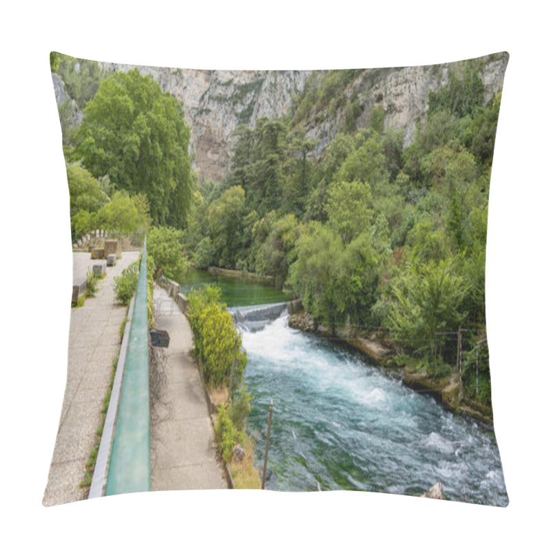 Personality  Scenery Around The Fontaine-de-Vaucluse, A Commune Near A Same Named Spring In The Southeastern French Department Of Vaucluse Pillow Covers