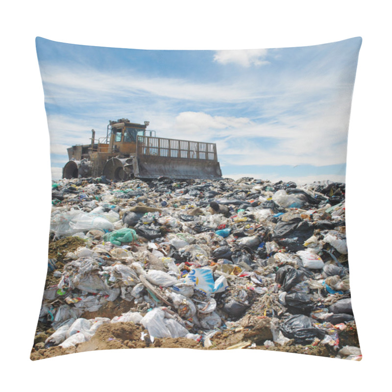 Personality  The Bulldozer On A Garbage Dump Pillow Covers