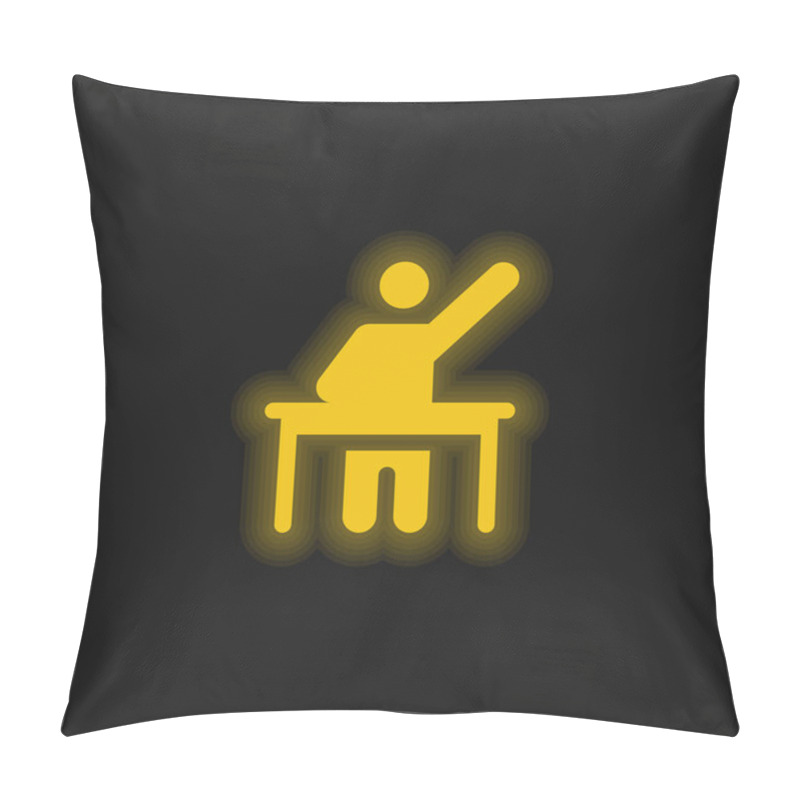 Personality  Asking Yellow Glowing Neon Icon Pillow Covers