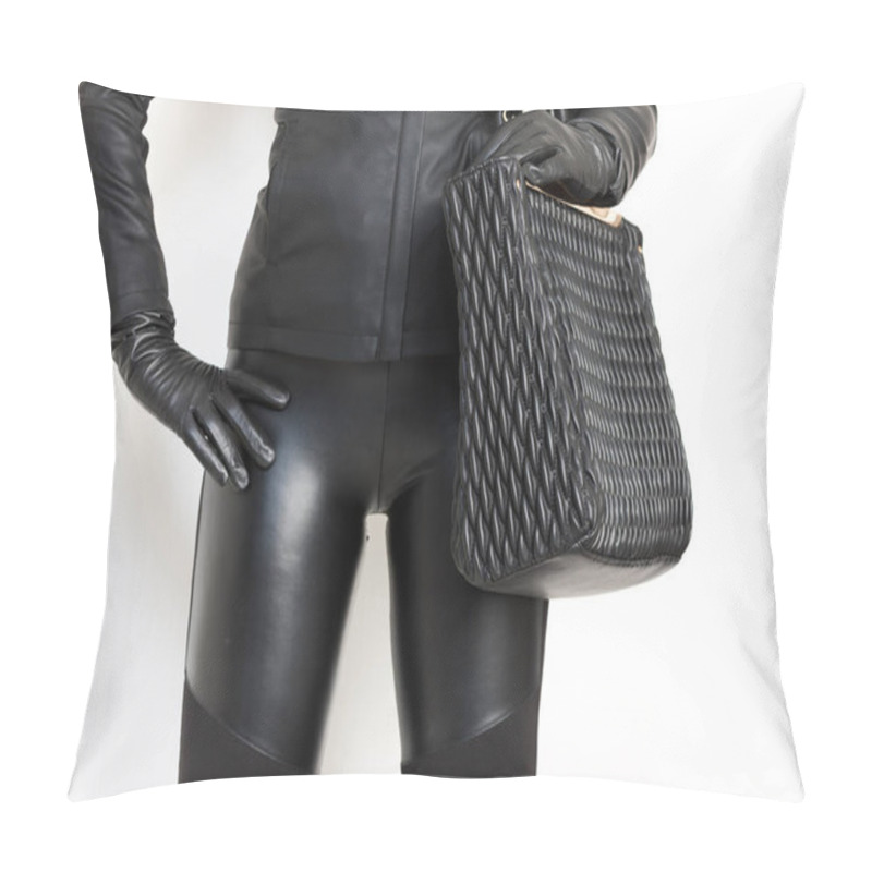 Personality  Fashionable Black Boots With A Handbag Pillow Covers