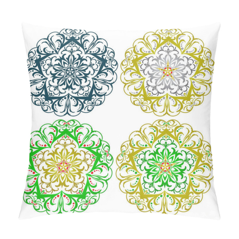 Personality  Mandala Frame Element Vector Illustration. Floral Ornament Background. Dynamic Line For Decoration, Islamic, Arabic. Eps 10 Vetor Pillow Covers