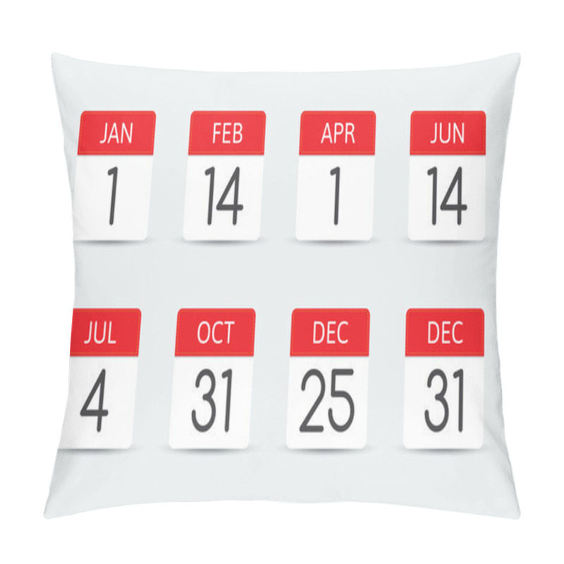 Personality  Federal Holiday Calendar In The USA Pillow Covers