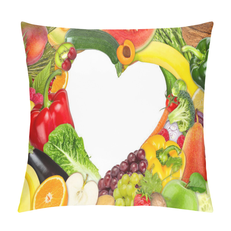 Personality  Fruit And Vegetable Heart Shaped Frame Pillow Covers