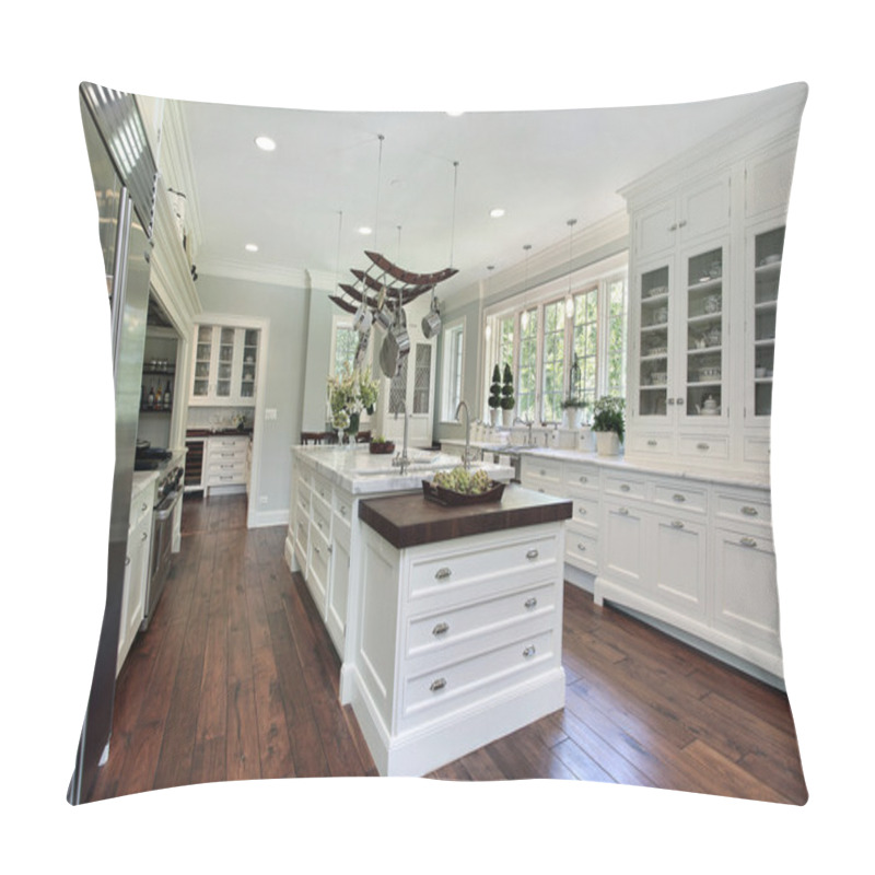 Personality  Kitchen With White Cabinetry Pillow Covers