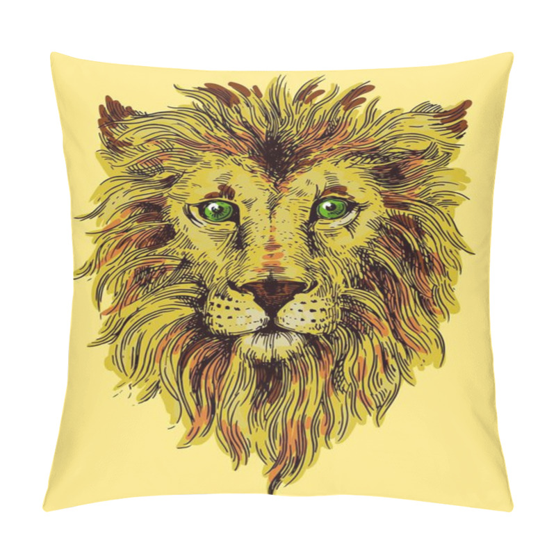 Personality  Sketch Illustration Lion Pillow Covers