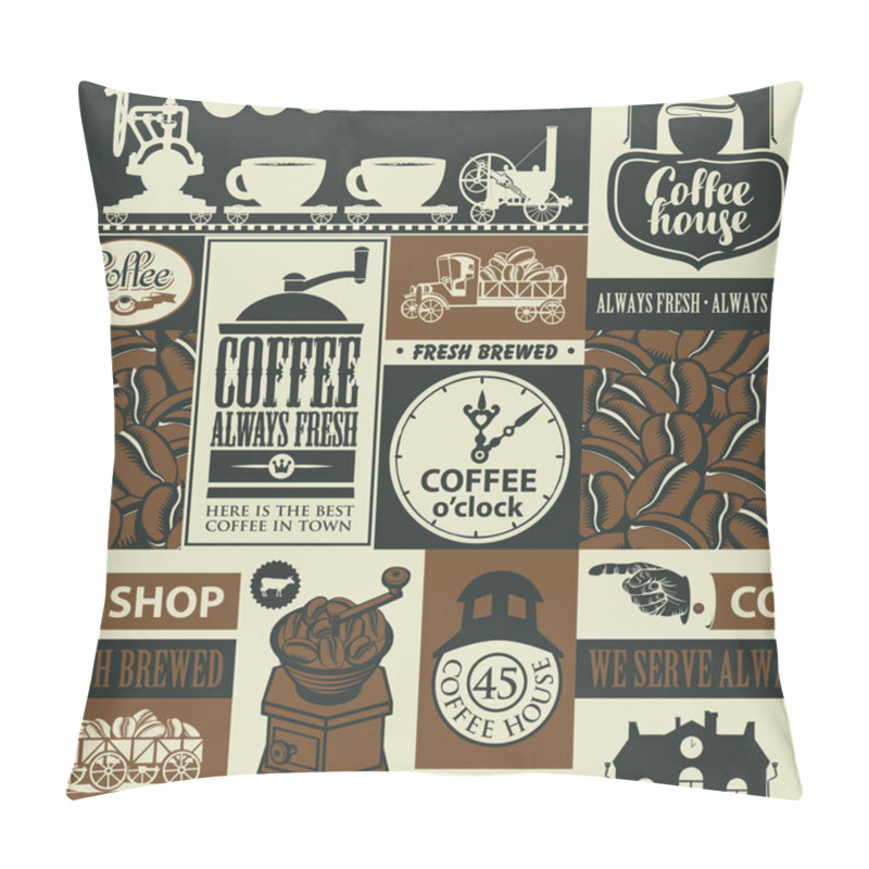 Personality  Seamless Pattern On The Theme Of Coffee Houses Pillow Covers