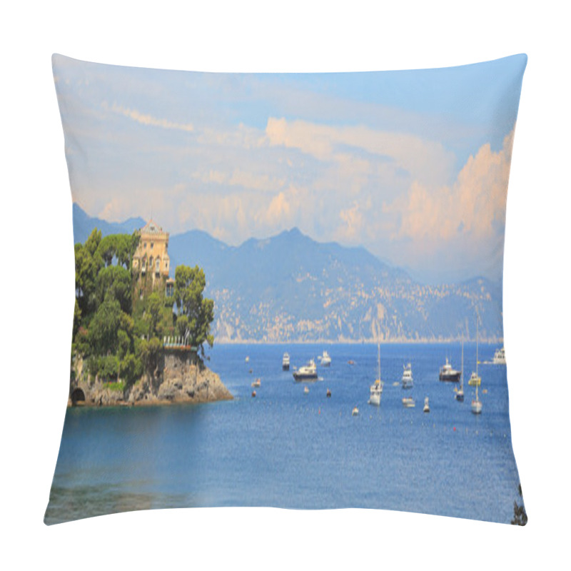 Personality  Panoramic View On Bay Of Portofino. Pillow Covers