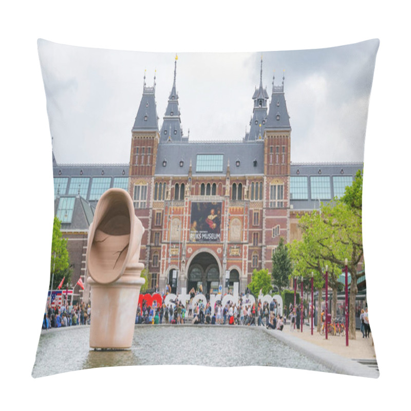 Personality  AMSTERDAM, NETHERLANDS - JUNE 25, 2017: View Of The Rijksmuseum Dutch National Museum Of Arts And History In Amsterdam. The Current Main Building Was Designed By Pierre Cuypers In 1885. Pillow Covers