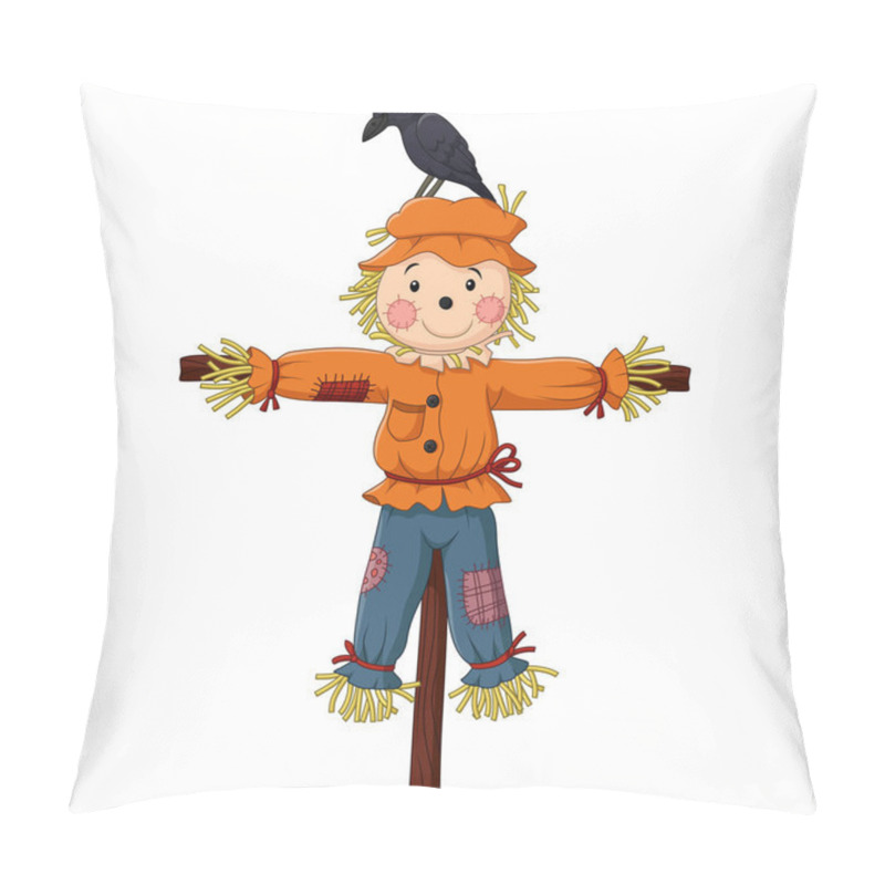 Personality  Scarecrow Cartoon Isolated On White Pillow Covers