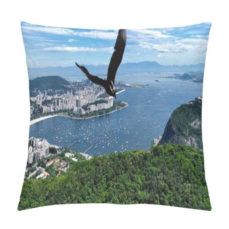 Personality  Aerial Landscape Of Summer Travel At Rio De Janeiro Brazil. Landmark Of Coast City. Tropical Travel. Summer Scenery. Pillow Covers