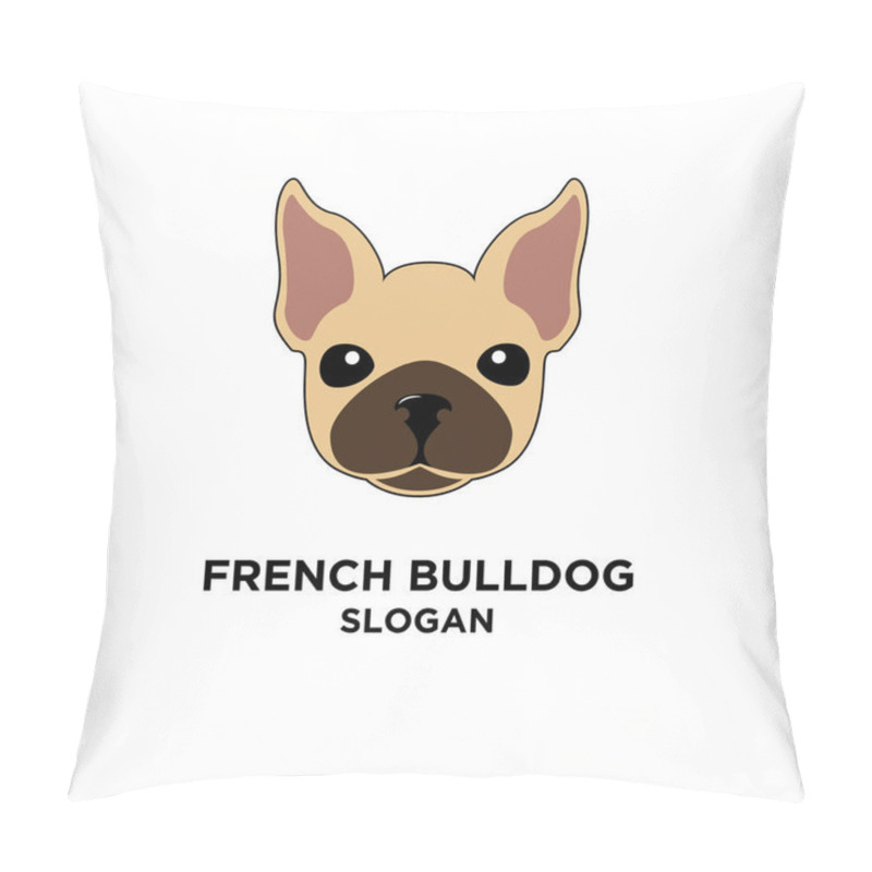 Personality  French Bulldog Head Vector Logo Icon Pattern Template Design Isolated Background Pillow Covers