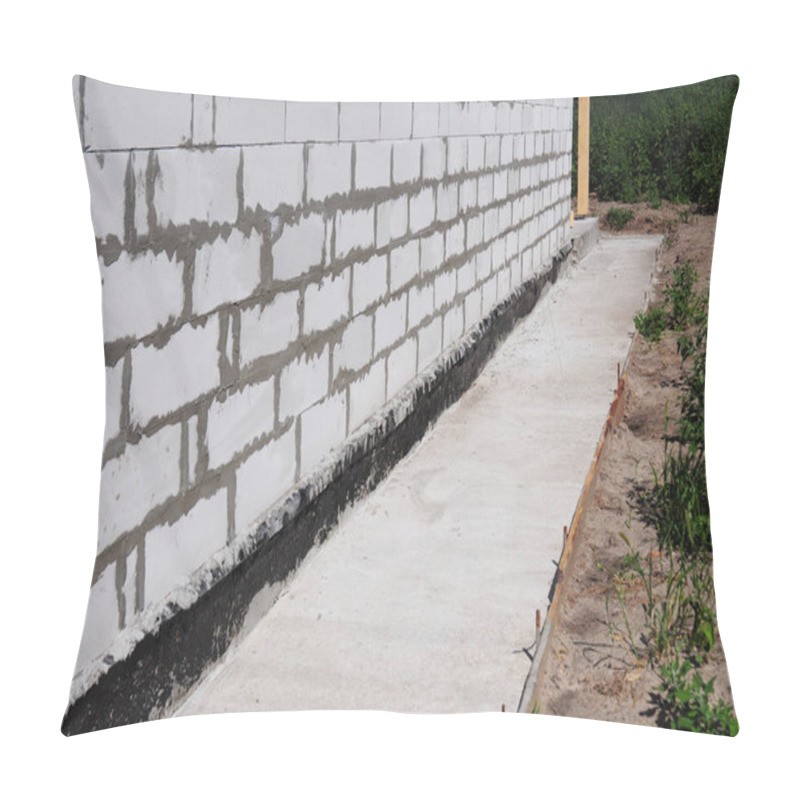 Personality  Waterproofing And Insulation Unfinished House Foundation Wall.  Pillow Covers