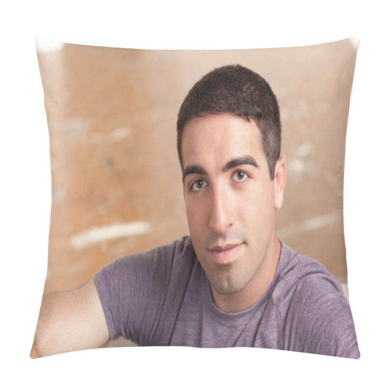 Personality  Head Shot Of Serious Guy Pillow Covers