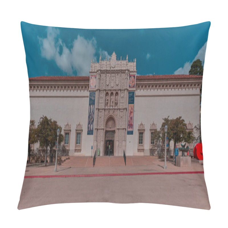 Personality   San Diego Museum Of Art Is A Fine Arts Museum In Balboa Park San Diego, California, USA . It Houses A Broad Collection With Particular Strength In Spanish Art. Exterior Daylight View Pillow Covers