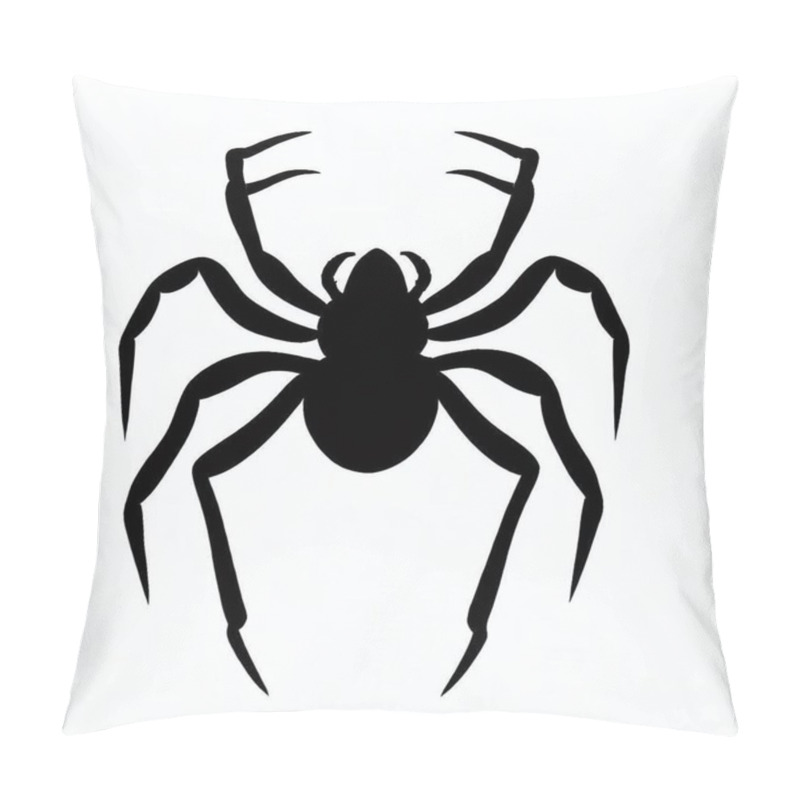 Personality  Vector Silhouette Of Spider, Creepy Spider Illustration For Arachnid And Halloween Concepts Pillow Covers