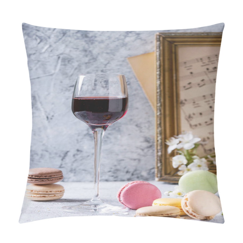 Personality  Port Wine With French Dessert Macaroons Pillow Covers