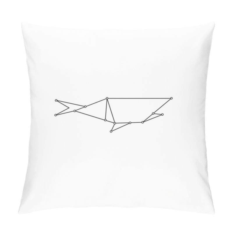 Personality  Shark Polygonal Lines, Can Use For Logo, Pictogram, Animal Figure, Website, Apps, Or Graphic Design Element. Vector Illustration Pillow Covers