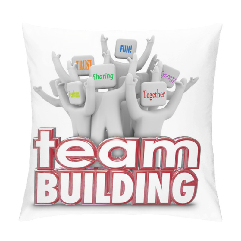 Personality  Team Building People Employees Behind 3d Words In Training Exerc Pillow Covers