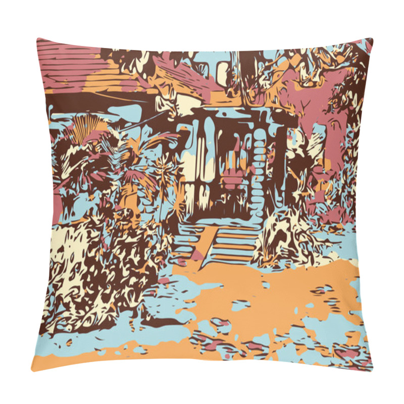 Personality  Indian Landscape Digital Graphic Artwork In Goa, Baga Pillow Covers