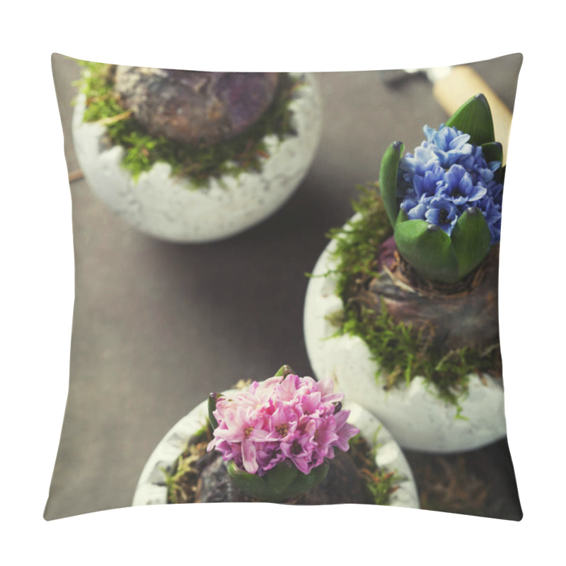 Personality  Pink, Red And Blue Hyacinth Flowers Pillow Covers