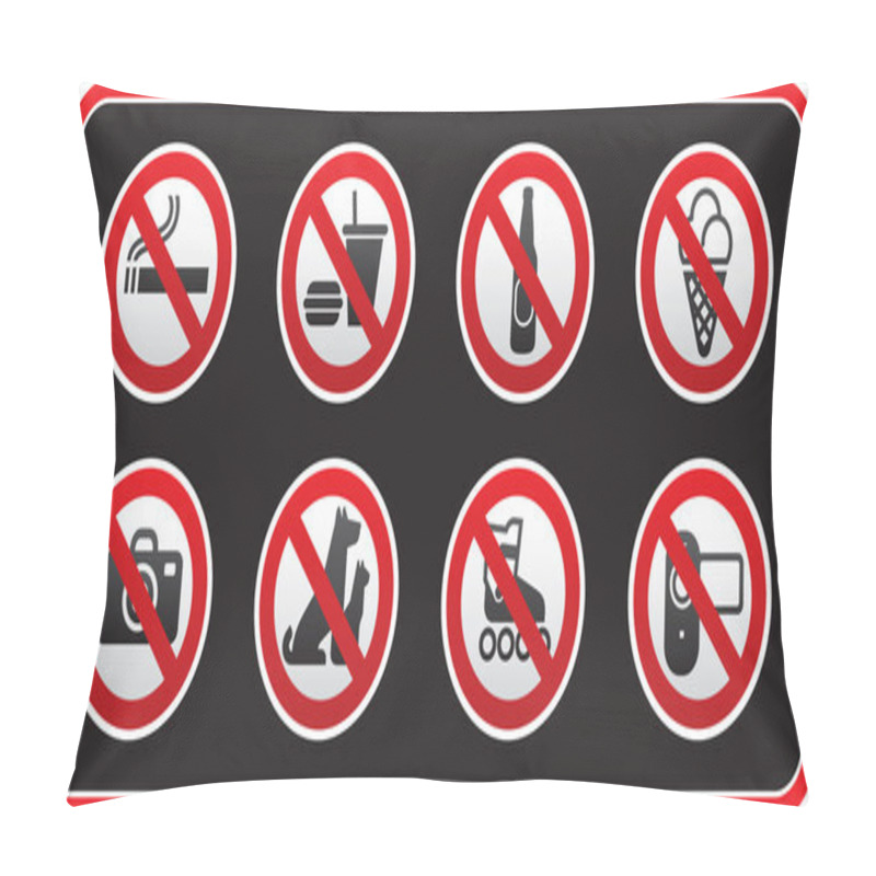 Personality  Prohibited Signs Sticker Pillow Covers