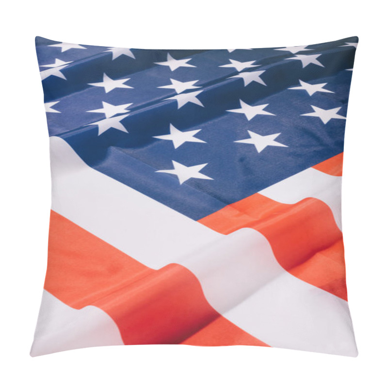 Personality  Close Up View Of Folded American Flag Background Pillow Covers