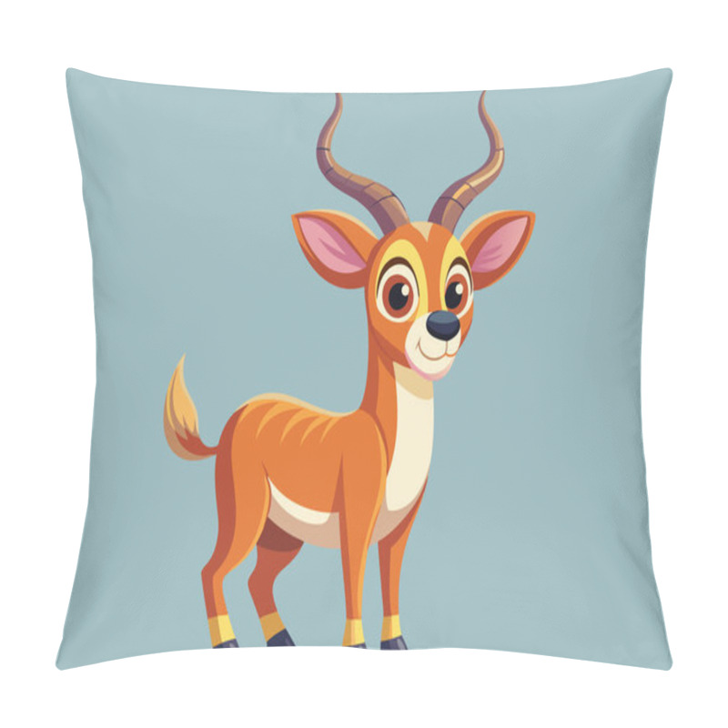 Personality  Cute Antelope With Big Eyes And Striped Legs In Cartoon Style Pillow Covers