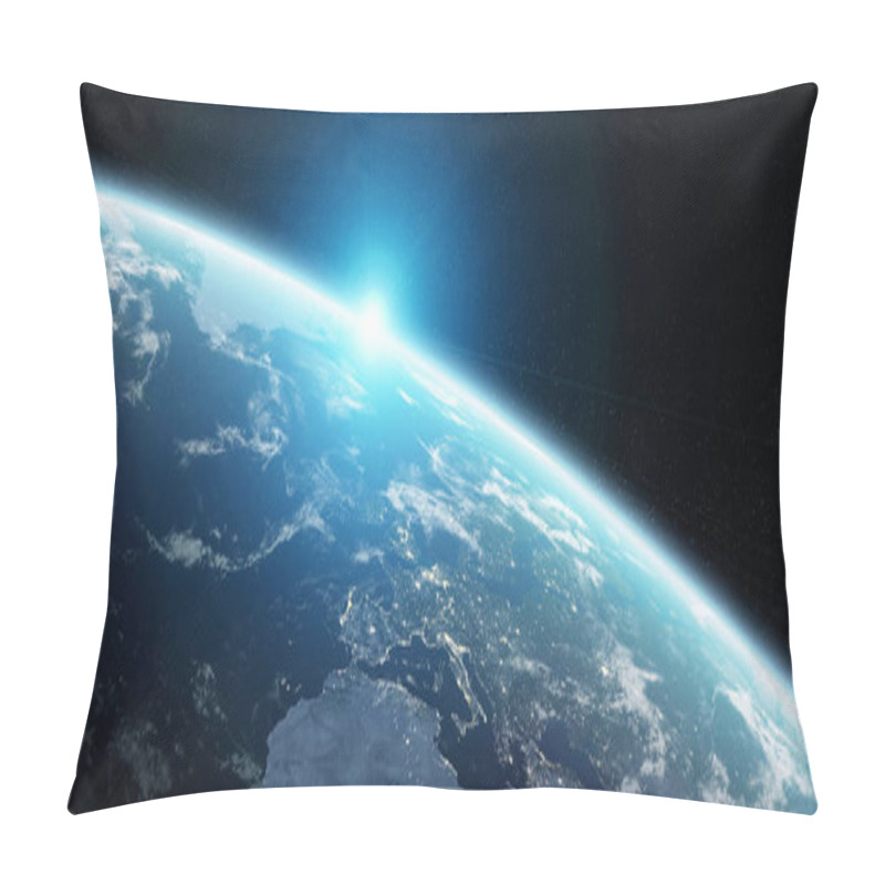 Personality  View Of Blue Planet Earth In Space 3D Rendering Elements Of This Pillow Covers