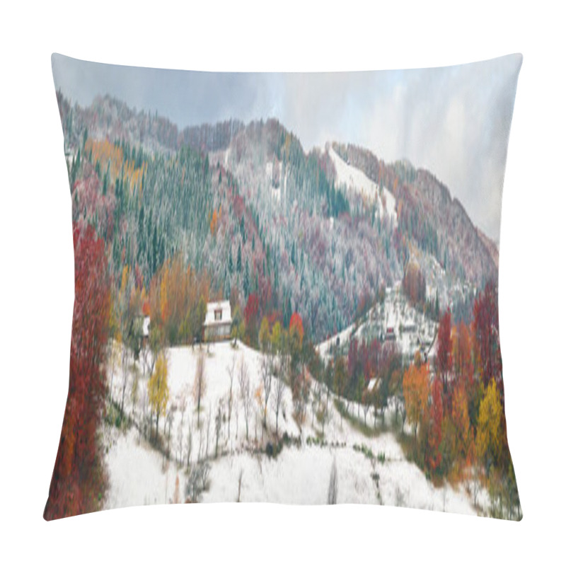 Personality  First Snow Fall In The Carpathian Village Pillow Covers