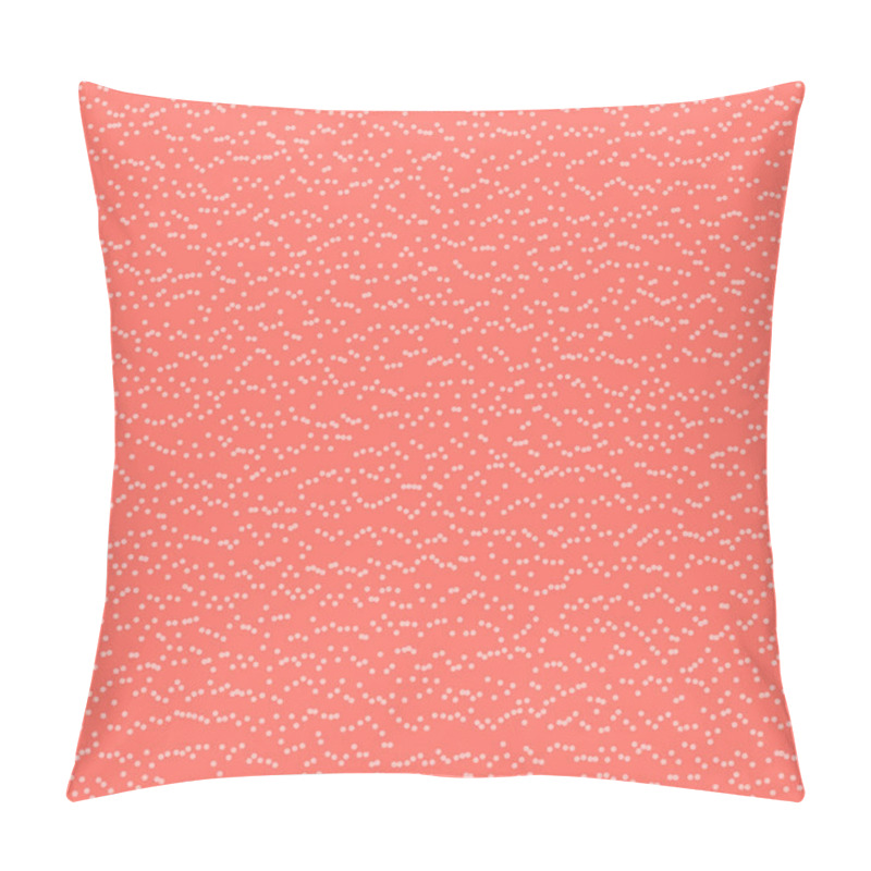 Personality  Pink Pattern With Polka Dots. Vector Illustration. Living Coral - Trendy Color 2019 Year. Pillow Covers