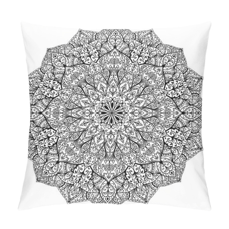 Personality  Vector Mandala With Floral Ornaments Pillow Covers