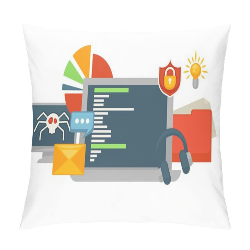 Personality  Monitor With Hacked Data Base  Pillow Covers