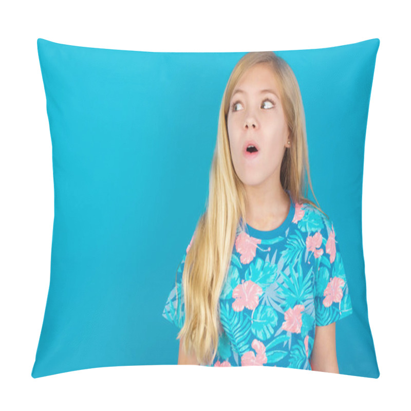 Personality  Shocked MODEL Look Empty Space With Open Mouth Screaming: Oh My God! I Can't Believe This. Pillow Covers