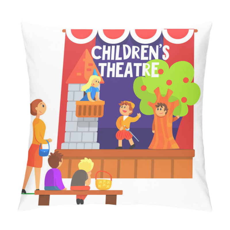 Personality  Romeo And Juliette Scene With The Balcony Performed By Kids In Amateur Theatre With Other Pupils Watching With Teacher Pillow Covers