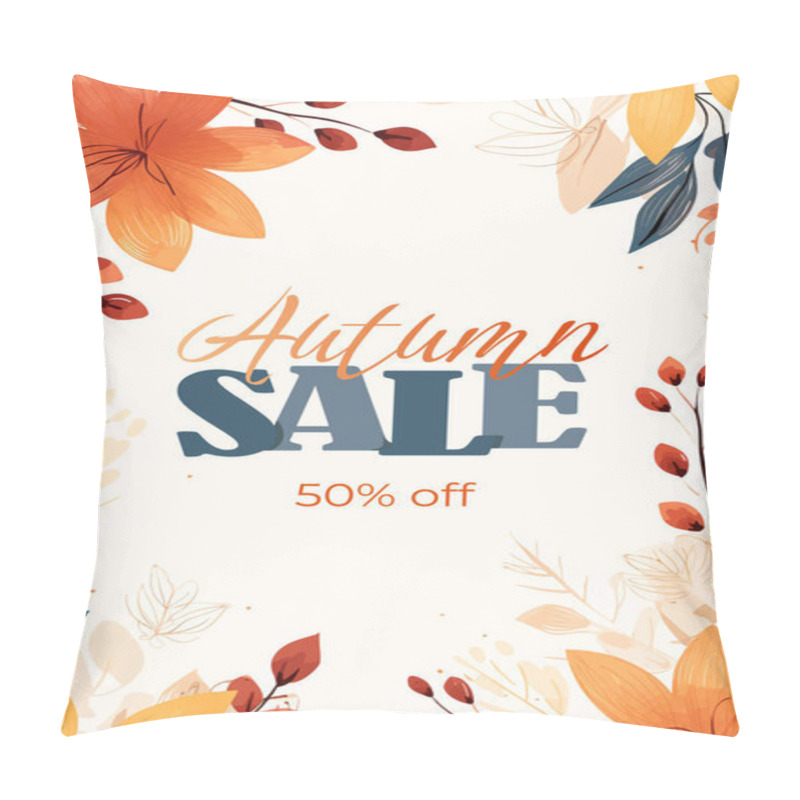 Personality  Poster With Bright Beautiful Leaves Frame. Autumn Background, Banner, Flyer Design. Template For Advertising, Social Media Pillow Covers