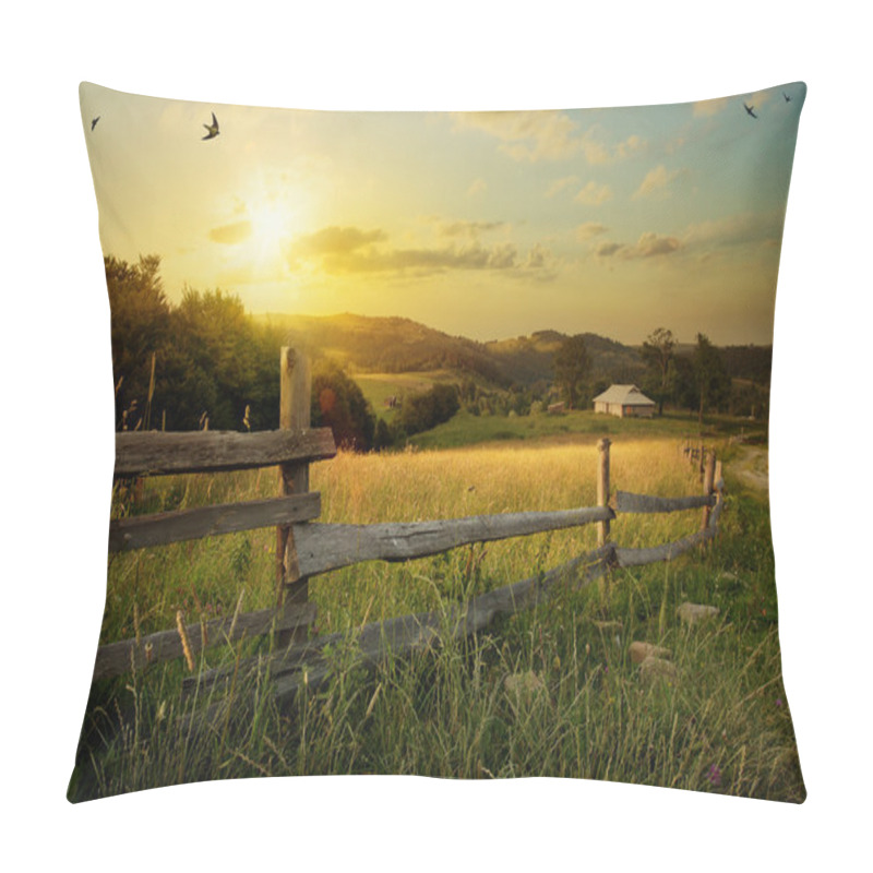 Personality  Art Rural Landscape. Field And Grass  Pillow Covers