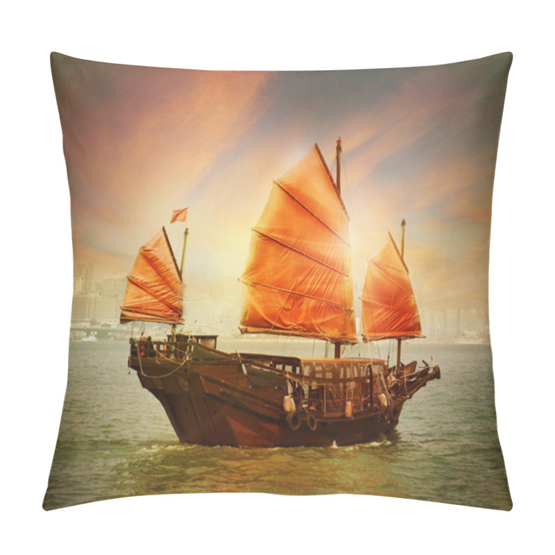 Personality  Hong Kong Junk Boat Pillow Covers