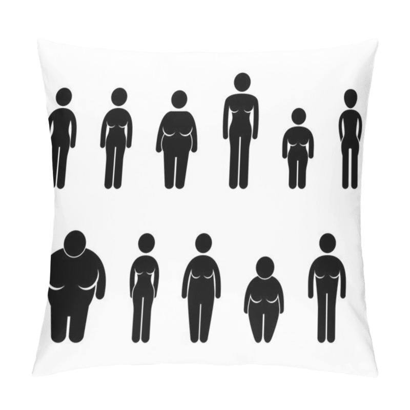 Personality  Woman Body Figure Size Icon Symbol Sign Pictogram Pillow Covers