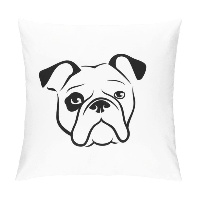 Personality  Bulldog Isolated On White Pillow Covers